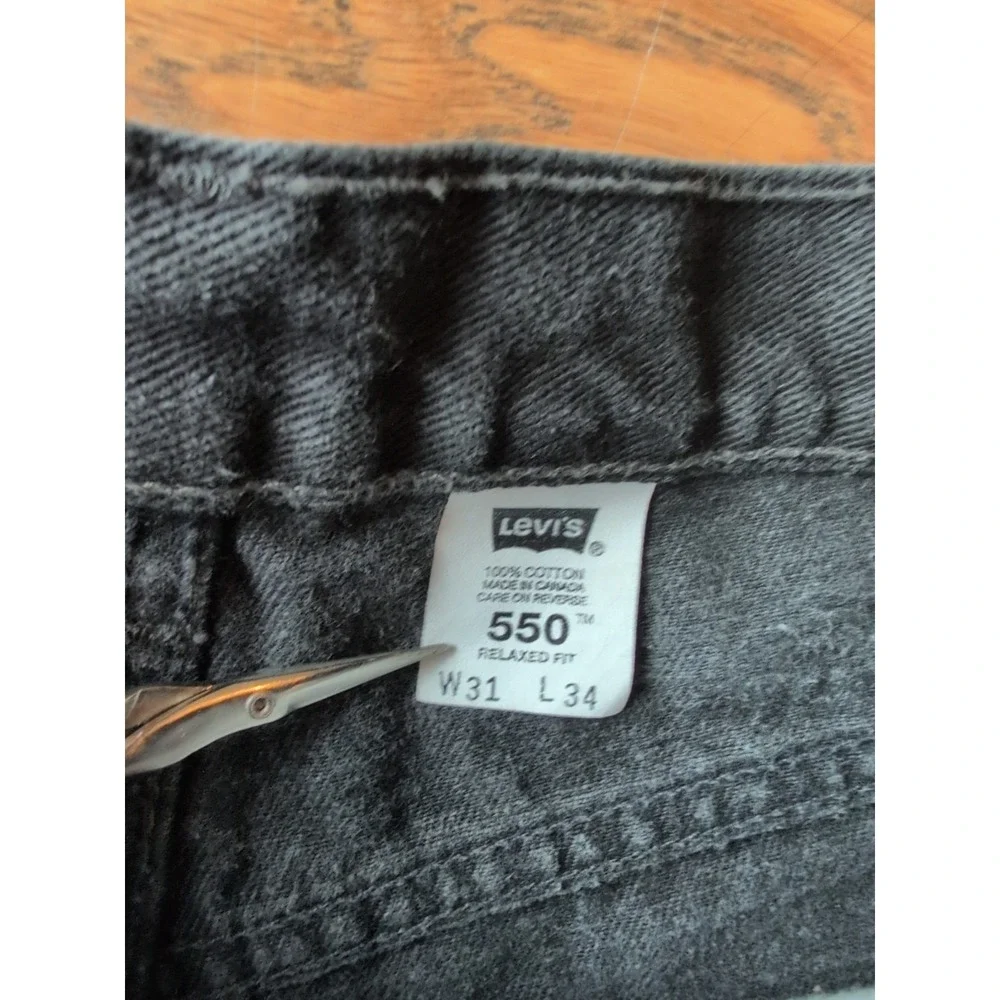 Vintage Levi's 550 Jeans 36 x 34 Made in Canada Relaxed Baggy Fit Black 90's y2k